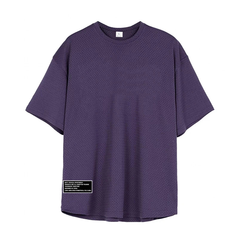 Men's Oversized Mesh Gym T-Shirt – Breathable Training Tee