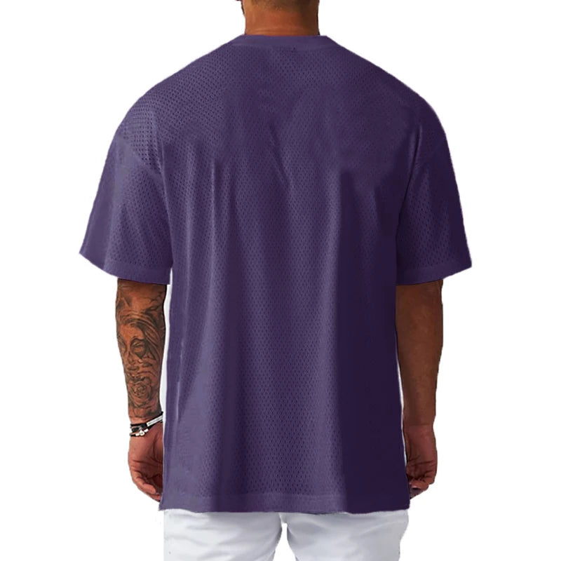 Men's Oversized Mesh Gym T-Shirt – Breathable Training Tee
