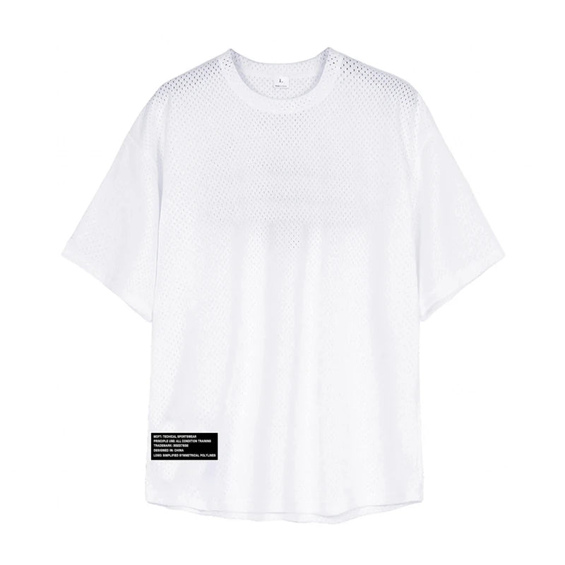 Men's Oversized Mesh Gym T-Shirt – Breathable Training Tee